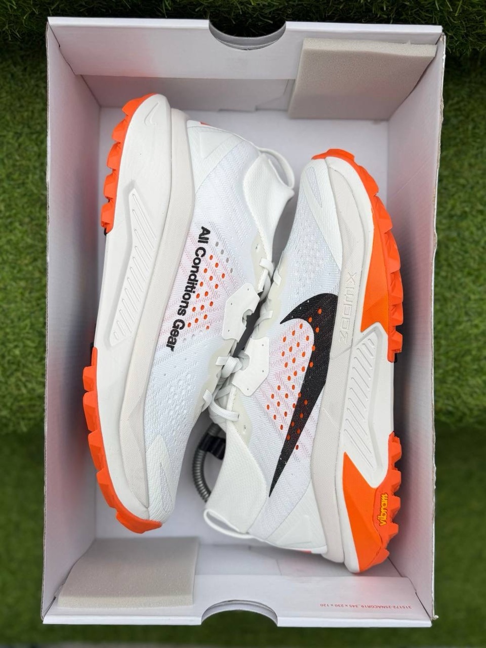 Brand New Nike ZoomX ACG Zegama Shoes Summit White Safety Orange Black